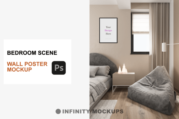 Download Bedroom Wall Drawing Mockup - Premium Resources