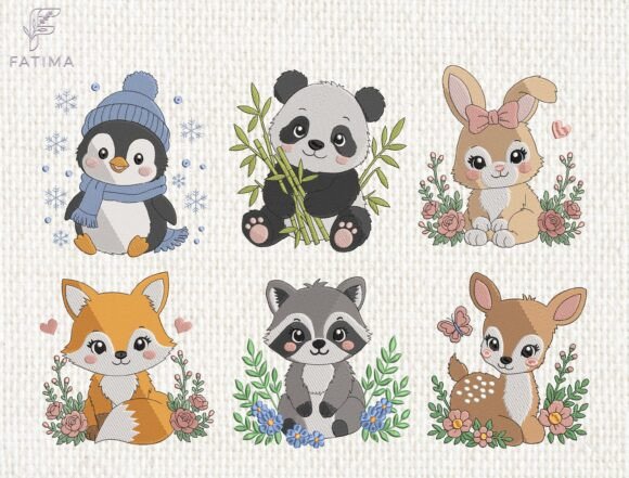 Download Baby Arctic Animal Embroidery Bundle - Arctic animal Collection