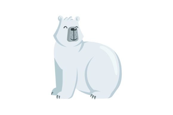 Download Cute Polar Bear. White Arctic Animal Sit - Arctic animal Collection