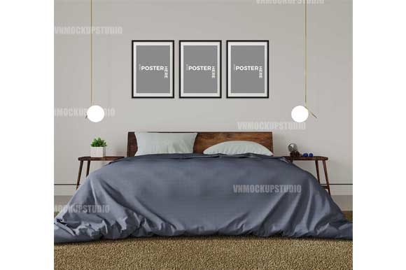 Download Bedroom Mockup, Bedroom Wall Mockup - Premium Bundle